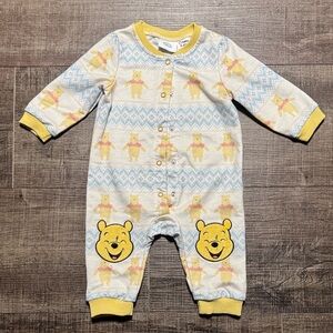PatPat Yellow and Blue Bear Print One Piece